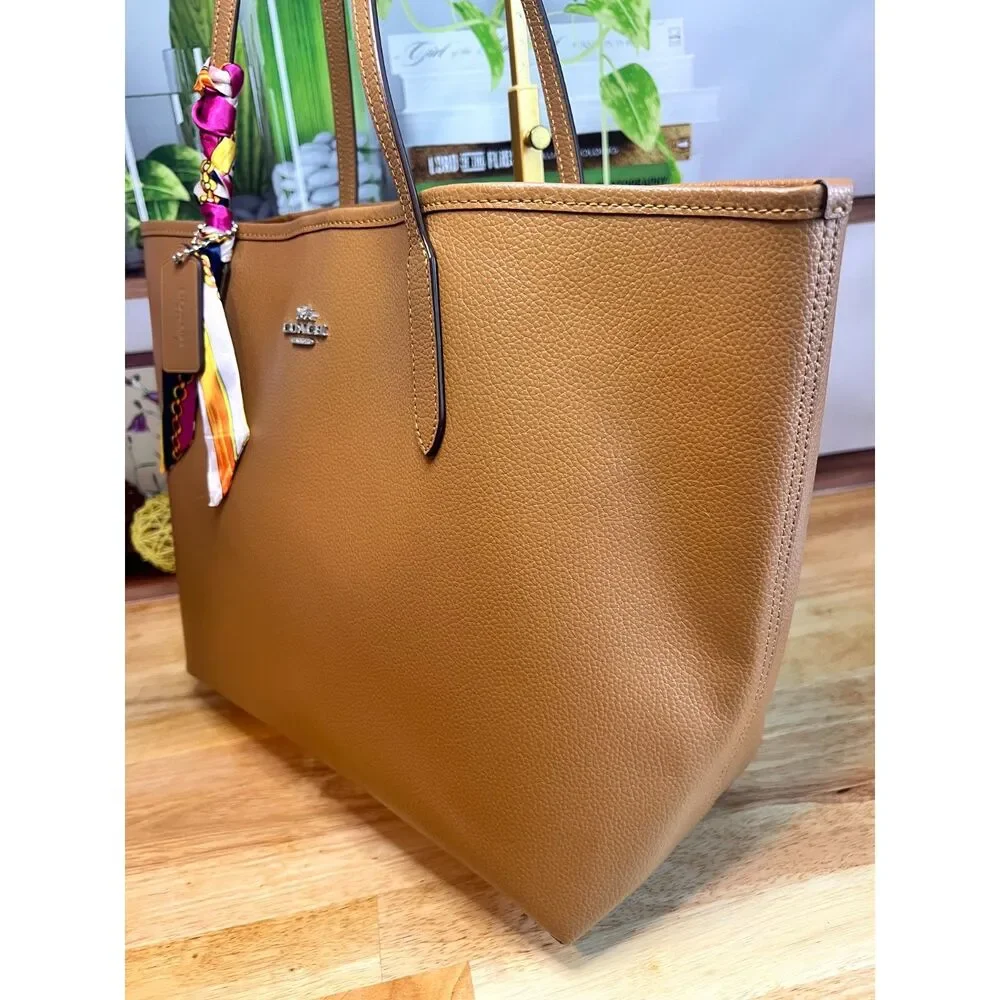 Coach City Tote Bag in Luggage Brown Leather CR111 - Picture 4 of 11